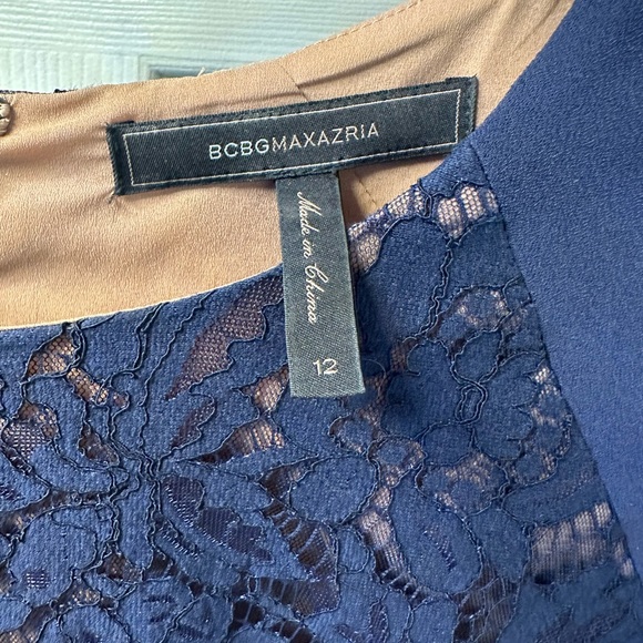 BCBGMaxAzria Navy Lace‎ Detail Dress - Picture 3 of 4
